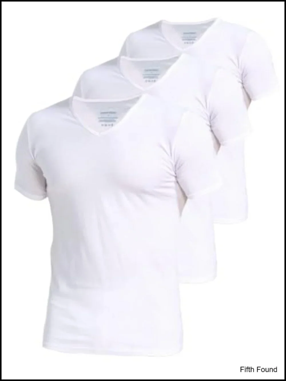 Men's 3-Pack Cotton Spandex V-Neck Undershirts Stretchy Long Hem